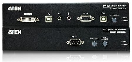 Удлинитель ATEN KVM USB, DVI-D+AUDIO+RS232, 600 м, одномод 1310/1550нм, без шнуров, 2xБП 220> 5.3V CE680-AT-G CE680-AT-G