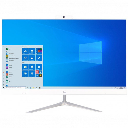 Персональный компьютер iRU Office P2320P 23.8" Full HD Ryzen 5 PRO 2400GE (3.2) 16Gb SSD240Gb RX Vega 11 Windows 10 Home Single Language 64 GbitEth WiFi BT 120W Cam белый 1920x1080 (RUS) 1561453 1561453