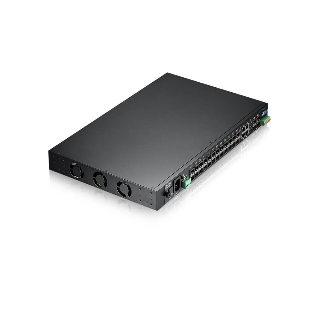 Коммутатор ZYXEL управляемый Metro Gigabit Ethernet с 28 SFP-слотами из которых 4 совмещены с разъемами RJ-45 MGS3520-28F-EU01V1F MGS3520-28F-EU01V1F