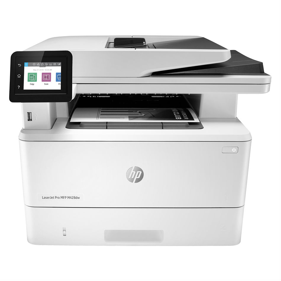 МФУ HP  LaserJet Pro M428dw(Pr/Scan(1200x1200)/Copier, A4, 1200dpi, 38ppm, 512Mb+512Mb flash, 2лотка(250+100л), АПД(29ppm) на 50л, Двухсторонняя печать, Сенсорный дисплей 6.9 см, печать/сканирование с USB носителем, ePrint, беспроводная сеть 802.11b/ W1A31A