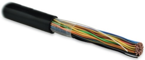 Кабель Hyperline витая пара, экранированная F/UTP, категория 3, 25 пар (24 AWG), одножильный (solid), экран - фольга, бронированный, внешний, PE, черный UUTP25-C3-S24-OUT-PE-BK UUTP25-C3-S24-OUT-PE-BK