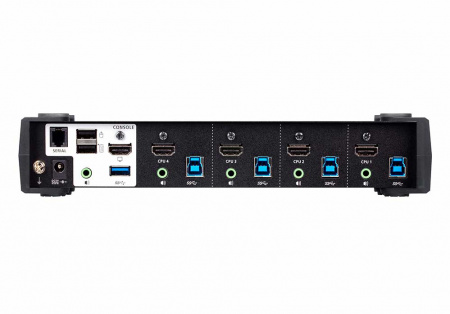 KVM-переключатель ATEN KVM+Audio+USB 3,1 Gen1, 1> 4 блока/порта/port USB, компл,шнур,:HDMI;USB;AUDIO 4х1,2м,, (макс,разр,4096x2160/3840x2160 60Hz 4:2:0;консоль упр,- USB;+ 2 порт, HUB USB 3,1 Gen1) CS1824-AT-G CS1824-AT-G