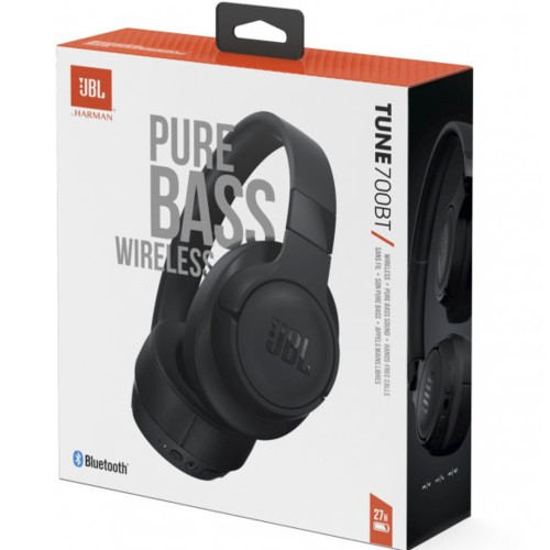 Наушники с микрофоном JBL накладные T700BT черный беспроводные bluetooth (оголовье) JBLT700BTBLK JBLT700BTBLK #1