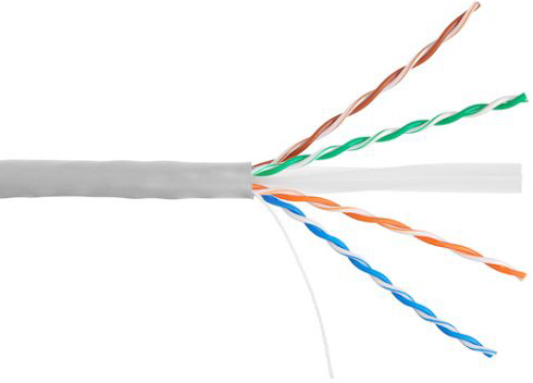 Кабель NIKOLAN U/UTP 4 пары, Кат.6 (Класс E), тест по ISO/IEC, 250МГц, , 23AWG (0,57мм), серый, 305м NKL 4140A-GY NKL 4140A-GY