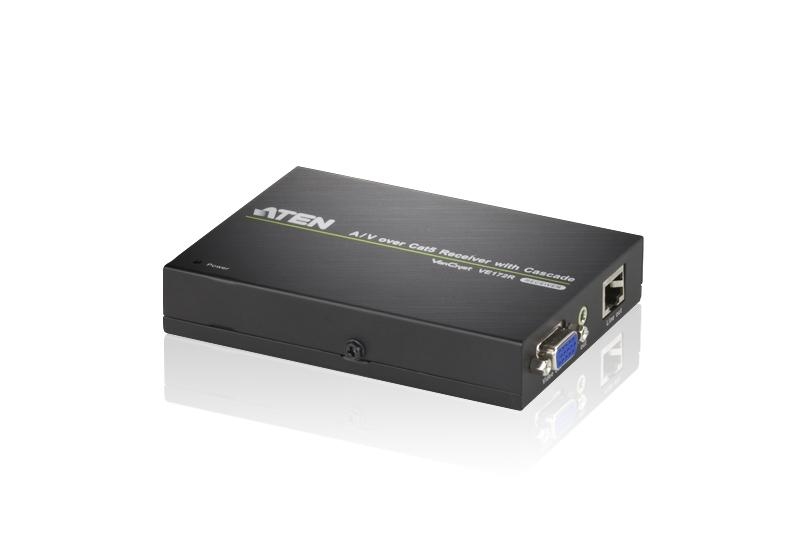 Удлинитель ATEN VGA/SVGA+AUDIO, 150 м., 1xUTP Cat5e, без шнуров, Б.П.220> 5.3V, 1920x1200/30м 60Hz VE172R-AT-G VE172R-AT-G