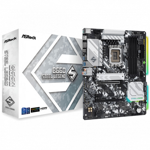 Материнская плата ASRock B660 STEEL LEGEND LGA1700 Intel B660 4xDDR4 ATX 2.5Gg RAID HDMI DP B660 STEEL LEGEND B660 STEEL LEGEND