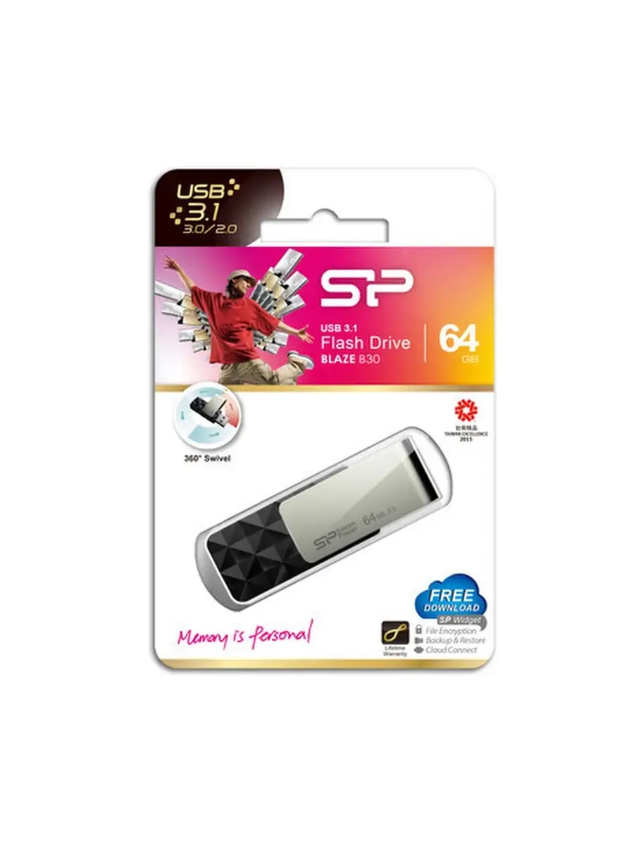 Флеш накопитель Silicon Power SP064GBUF3B30V1K 64Gb,Blaze B30,USB 3.0,черный SP064GBUF3B30V1K SP064GBUF3B30V1K #2