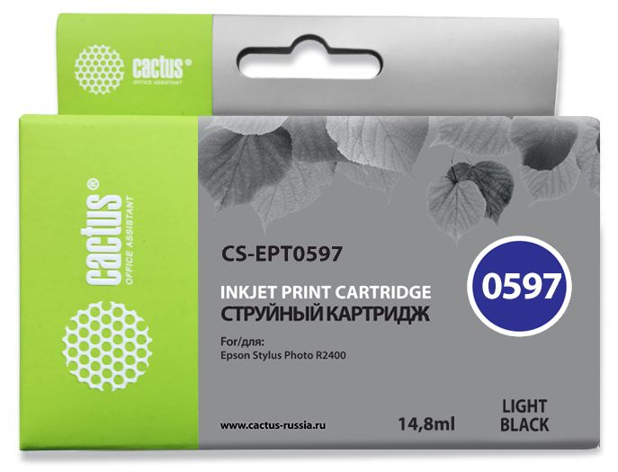 Картридж Cactus струйный CS-EPT0597 серый для Epson Stylus Photo R2400 (14.8мл) CS-EPT0597 CS-EPT0597
