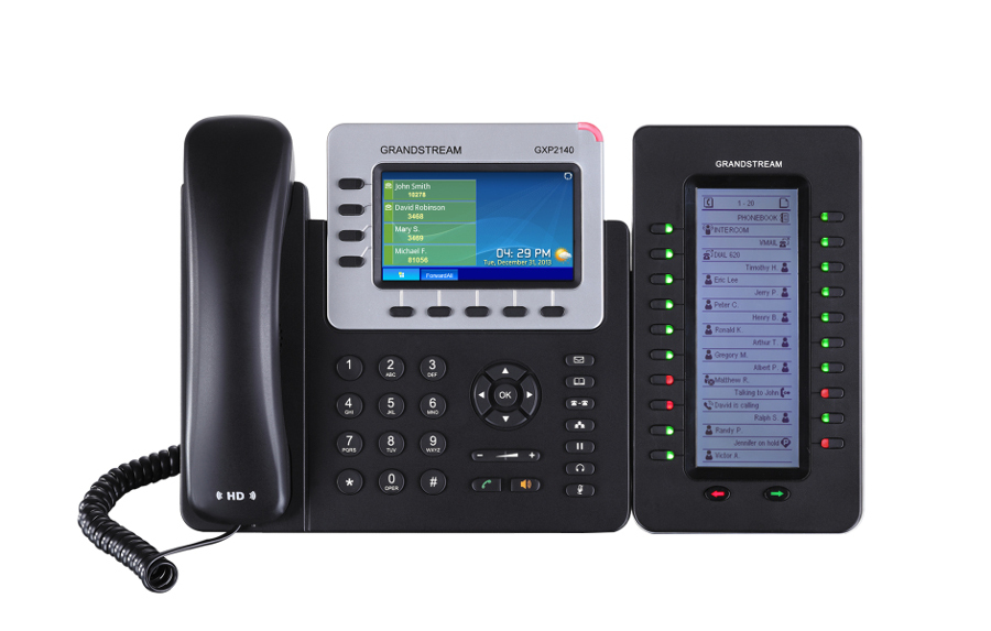 Телефон Grandstream  GXP-2140 VoIP 2 Порта Ethernet 10/100/1000, 4 SIP линий, цветной TFT дисплей 480x272, HD Audio GXP-2140 GXP-2140