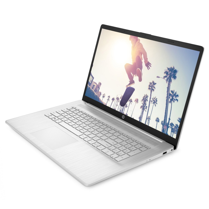 Ноутбук HP 17-cp0098ur 17.3"(1920x1080 IPS)/AMD Ryzen 5 5500U(2.1Ghz)/8192Mb/512PCISSDGb/noDVD/Int:AMD Radeon Integrated Graphics /Cam/WiFi/45WHr/war 1y/Natural silver/FreeDOS 4E2H1EA 4E2H1EA