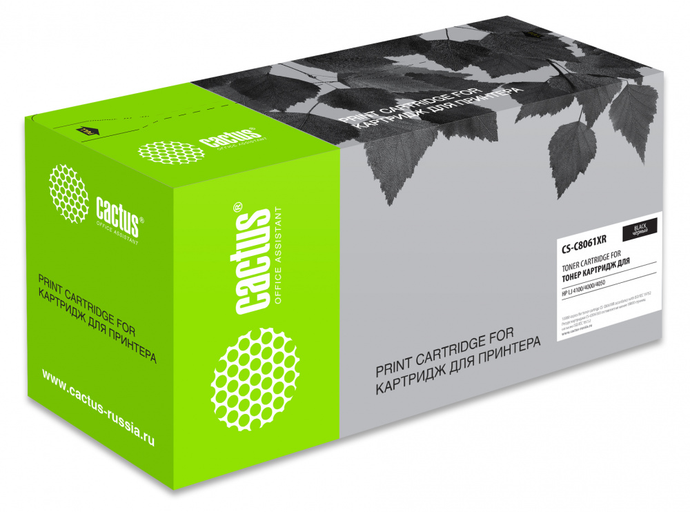 Тонер-картридж Cactus CS-C8061XR черный для HP LJ 4100/4000/4050 (10000стр.) CS-C8061XR CS-C8061XR