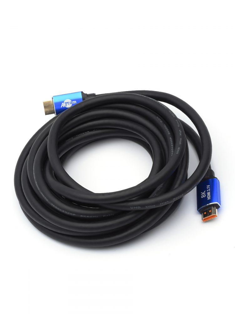 Кабель Atcom HDMI 5 m (HIGH speed, Metal gold, впакете) 8K VER 2.1 AT8886 AT8886