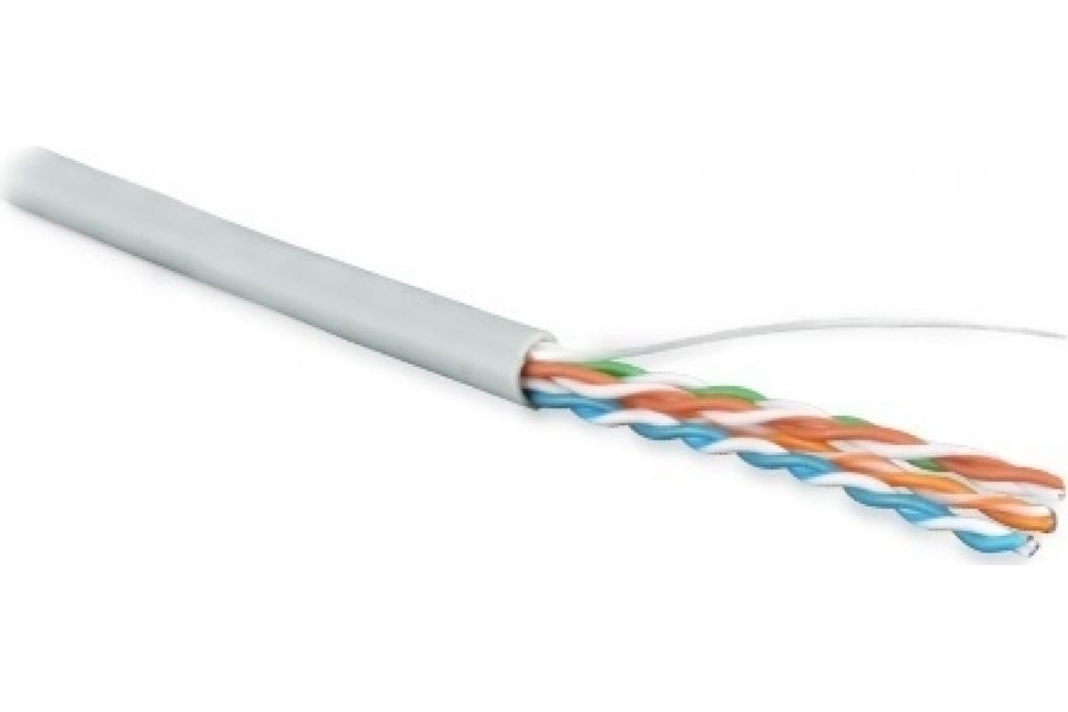 Hyperline UUTP4-C5E-S24-IN-PVC-GY-305 (UTP4-C5E-SOLID-GY-305) (305 м) Кабель витая пара, неэкраниров UUTP4-C5E-S24-IN-PVC-GY-305