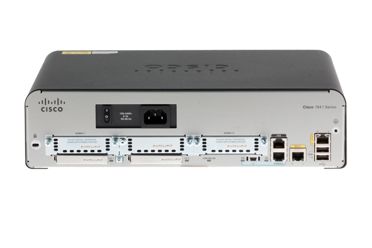 Маршрутизатор Cisco 1941 w/2 GE,2 EHWIC slots,256MB CF,512MB DRAM,IP Base (CISCO1941/K9) CISCO1941/K9