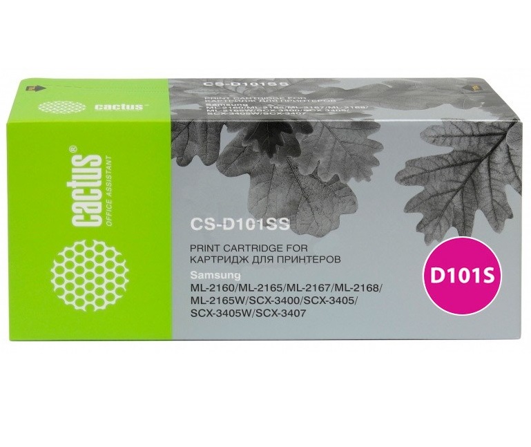 Картридж CACTUS CS-D101S для Samsung ML-2160/ML-2165/ML-2167/ML-2168/ML-2165W/SCX-3400/SCX-3405/SCX- CS-D101S