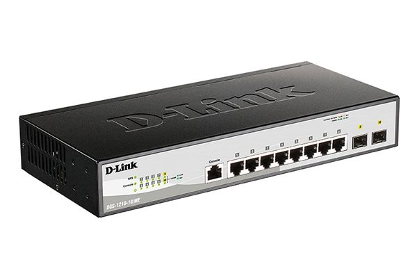 Коммутатор D-Link L2 Managed Switch with 8 10/100/1000Base-T ports and 2 1000Base-X SFP ports DGS-1210-10/ME/DC DGS-1210-10/ME/DC
