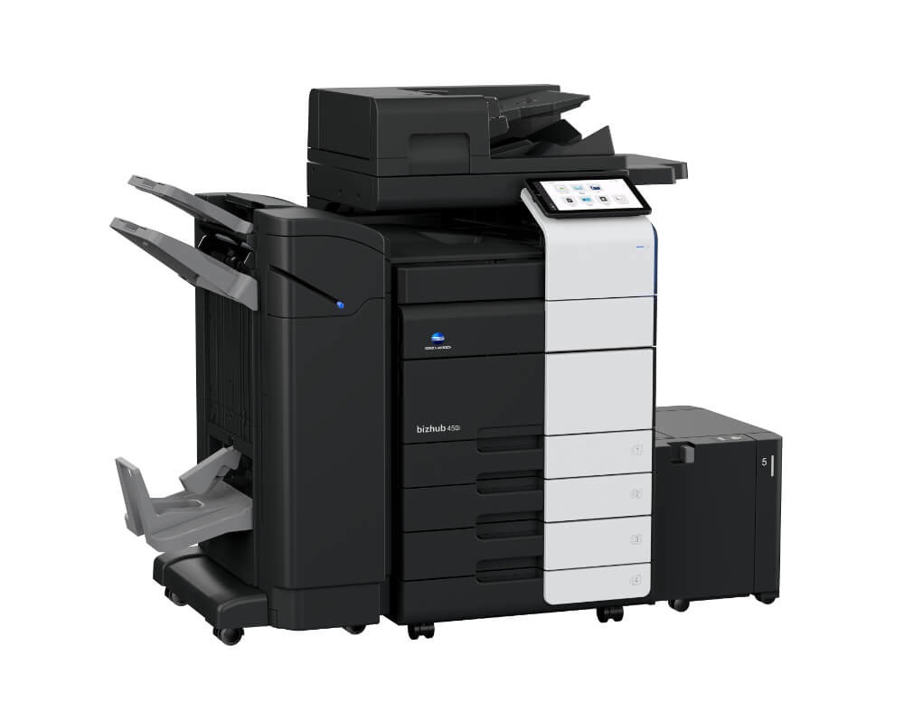 МФУ Konica Minolta bizhub 450i (A3, 45 ppm, DADF, без тумбы, без картриджей, без кабеля питания, запуск только инженером платно, замена AA6U021) AC76021 AC76021
