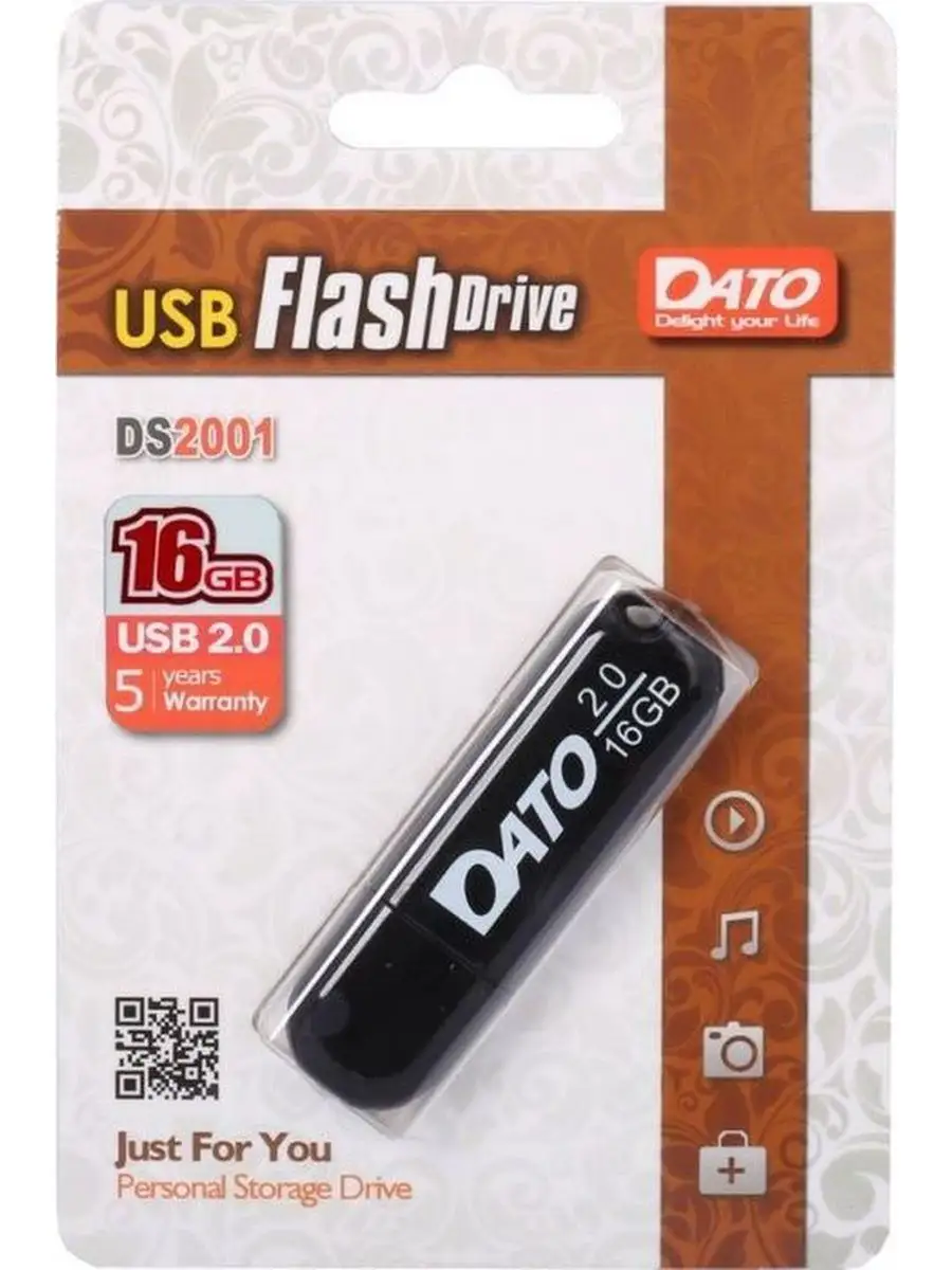 Флеш накопитель Dato DS2001-16G 16Gb,USB 2.0,черный DS2001-16G DS2001-16G