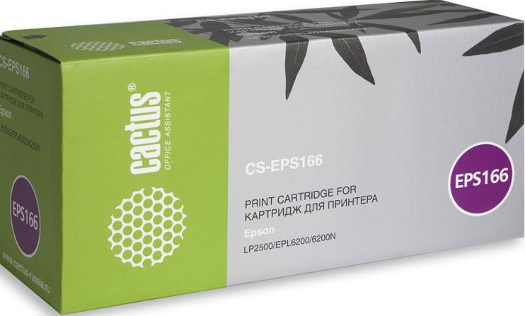 Тонер-картридж Cactus CS-EPS166 черный для Epson EPL6200/6200N/LP2500 (6000стр.) CS-EPS166 CS-EPS166