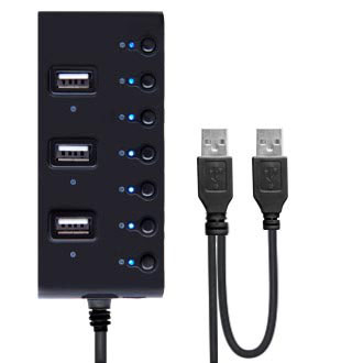 Концентратор USB 2.0 Ginzzu GR-487UB 7 ports GR-487UB