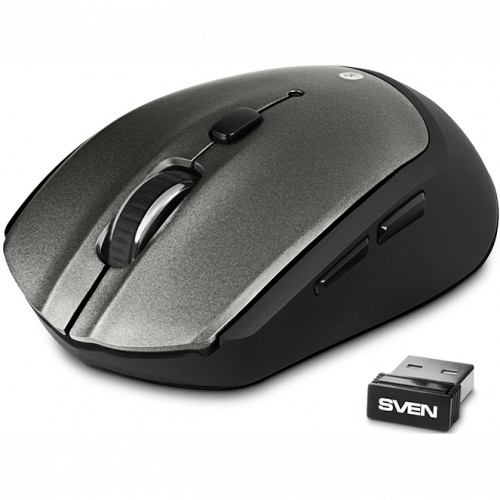 Беспроводная мышь Sven RX-585SW сер. (бесш. кл., Bluetooth, 2,4GHz, 5+1кл., ST, 800-1600DPI, блист.) SV-017965 SV-017965
