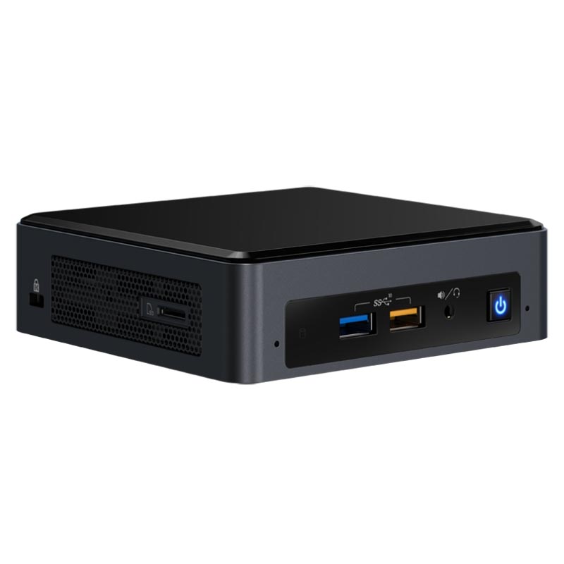 Неттоп Intel NUC Kit: QuadCore i5-8259U 2.3 GHz – 3.8 GHz Turbo, 2x DDR4 1.2V SODIMM (max 32GB), NVMe/SATA M.2 SSD (42/80mm), 4K Iris 655 (1x DP via USB-C + 1x 4K HDMI), - БЕЗ ШНУРА BOXNUC8I5BEK BOXNUC8I5BEK
