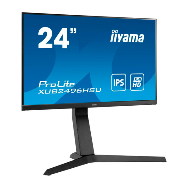 Монитор IIYAMA 23,8" ProLite 1920x1080@75Гц IPS LED 16:9 1ms HDMI DP 2*USB2.0 80M:1 1000:1 178/178 250cd HAS Pivot Tilt Swivel Speakers Black XUB2496HSU-B1 XUB2496HSU-B1