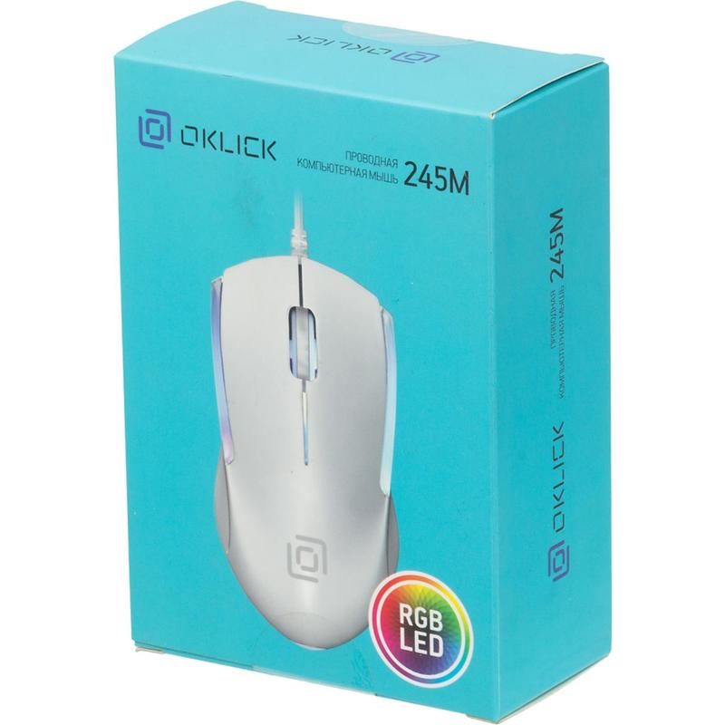 Мышь OKLICK 245M цвет белый, оптическая (1200dpi) USB (3but) 471480 471480 #4