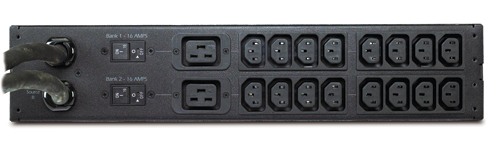 Распределить питания APC Rack ATS, 230V, 32A, IEC 309 in, (16) C13 (2) C19 out AP4424 AP4424