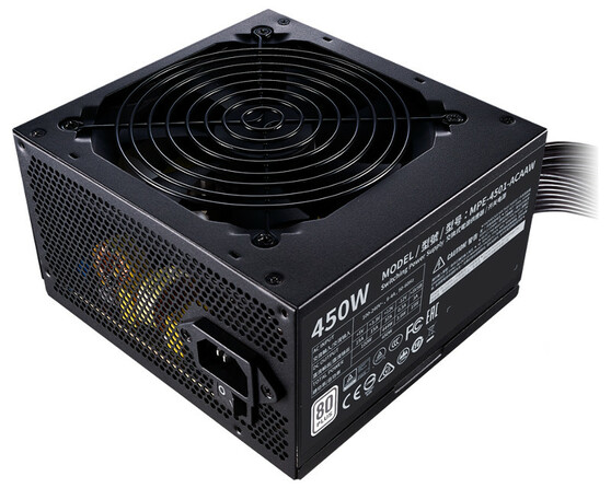 Блок питания Cooler Master MWE White 450W V2 230V / 80Plus 230V EU / 120mm fan / DC-DC + LLC / EU Cable MPE-4501-ACABW-EU MPE-4501-ACABW-EU
