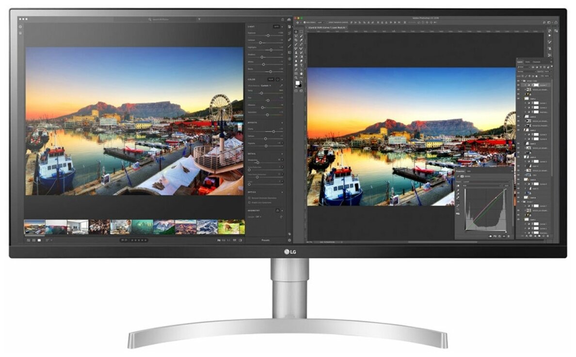Монитор LG LCD 34'' 34WL850-W белый {IPS 3440x1440 21:9 75Hz 5ms 178/178 10bit(8bit+FRC) HDR10 DisplayHDR400 350cd 1000:1 DisplayPort1.4 2xHDMI2.0 2xUSB3.0 Thunderbolt 2x7W VESA} 34WL850-W.ARUZ 34WL850-W.ARUZ