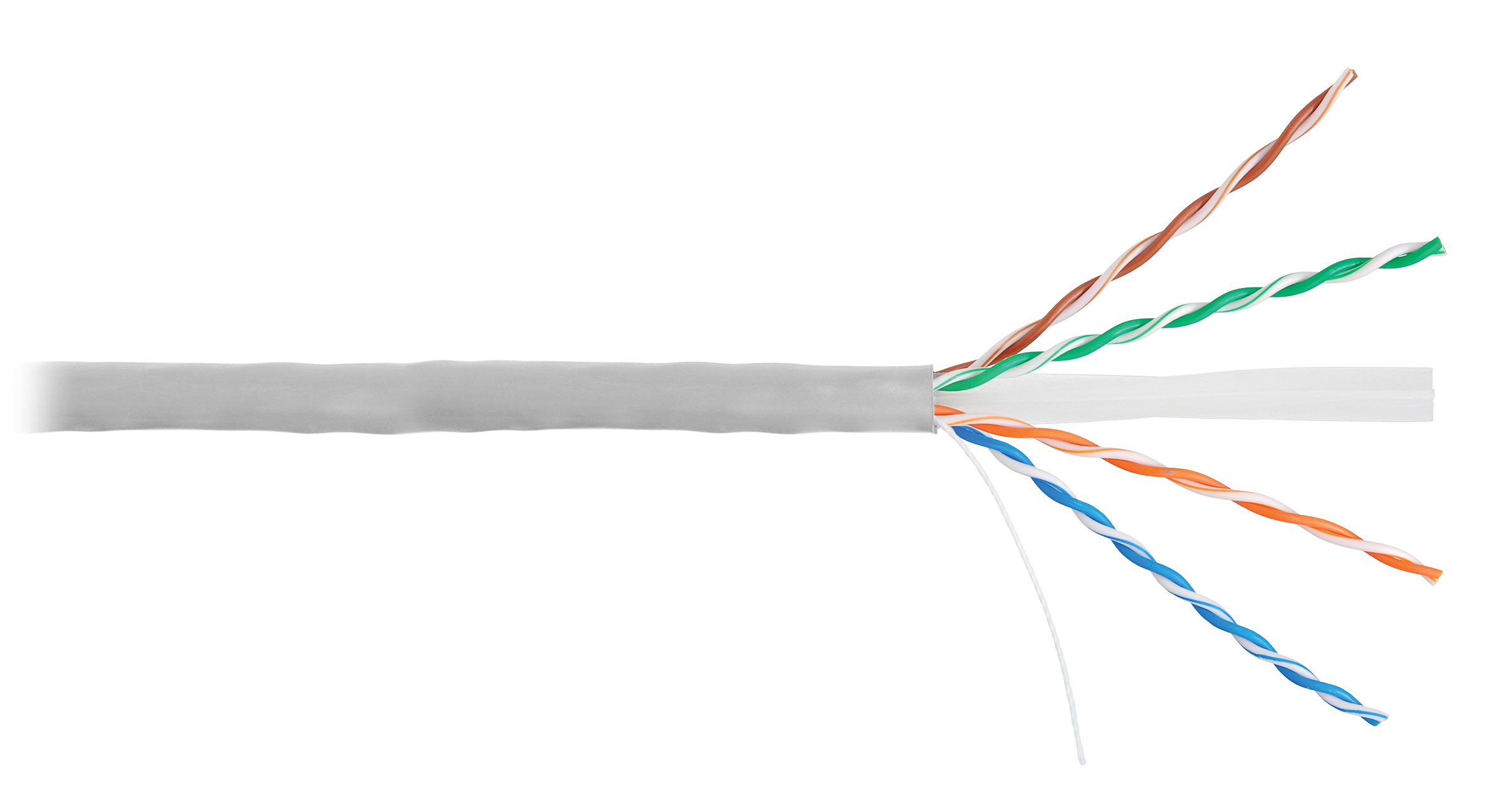 Кабель витая пара NETLAN U/UTP 4 пары, Кат.6 (Класс E), 250МГц, одножильный, BC (чистая медь), внутренний, PVC нг(B), серый, EC-UU004-6-PVC-GY EC-UU004-6-PVC-GY