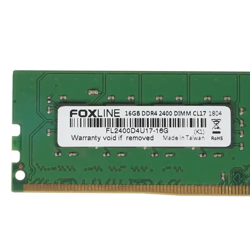 Модуль памяти Foxline DIMM 16GB 2400 DDR4 CL 17 (1Gb*8) FL2400D4U17-16G FL2400D4U17-16G