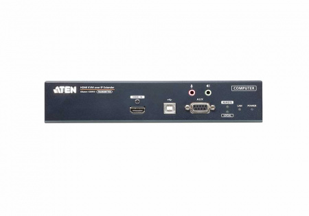 Удлинитель-передатчик ATEN KVM USB HDMI+AUDIO+RS232, 10км при прямом подкл через SFP модуль/неогранич, через switch, 1xUTP Cat5e, 2xHDMI+2xUSB A-тип+USB B-тип+4xMINI JACK+2xDB9+SFP,11xF+M, спец,шнур, Б,П,220> 5V, (макс,разр,3840x2160) KE8950T-AX-G KE8950T-AX-G