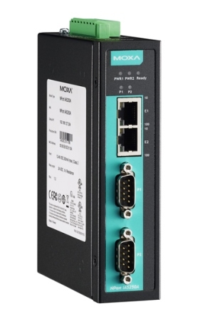 Конвертер MOXA Ethernet сервер последовательных интерфейсов, MQTT, 2xRS-232/422/485, 8xDI, 4xDO, с каскадированием (2xEthernet, 1 IP-адрес), 0...+60С NPort IA5250A NPort IA5250A