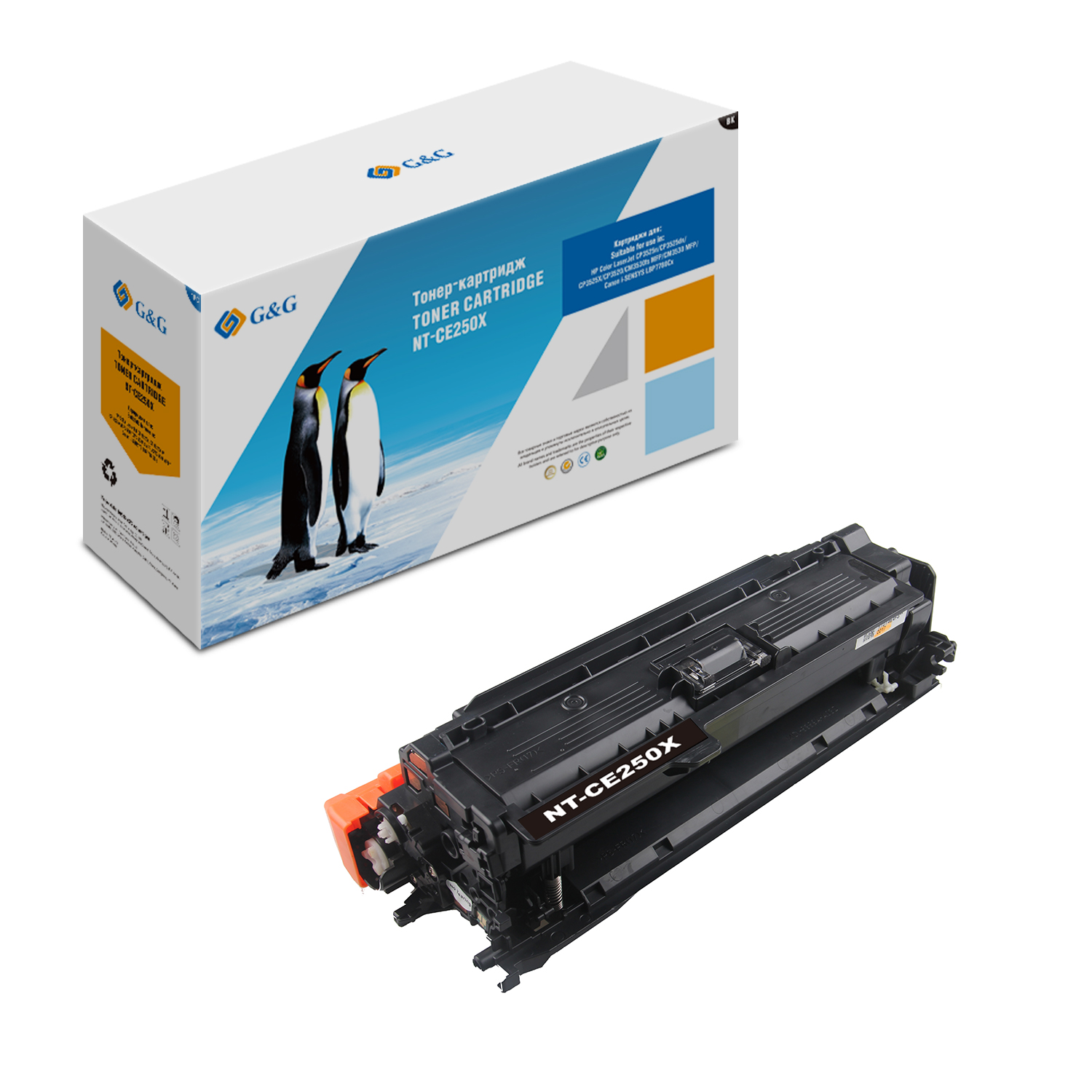 Тонер-картридж G&G черный для HP LaserJet CP3525 (12600стр) NT-CE250X NT-CE250X