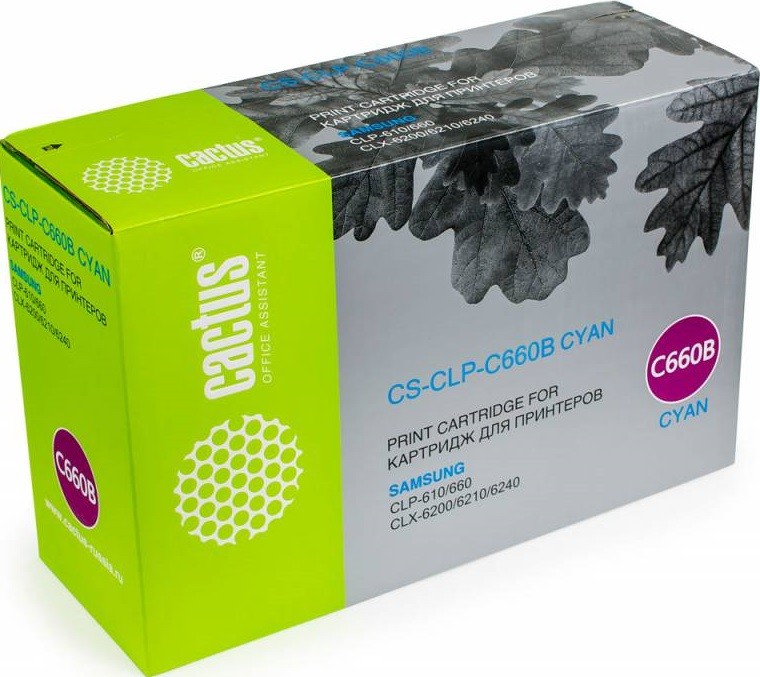 Тонер-картридж Cactus CS-CLP-C660B голубой для Samsung CLP 610/660/CLX 6200/6210/6240 (5000стр.) CS-CLP-C660B CS-CLP-C660B