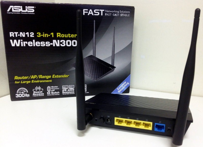 Маршрутизатор ASUS WLAN 300Mbps, 802.11bgn+4xLAN RG45 10/100+1xWAN RT-N12VP RT-N12VP