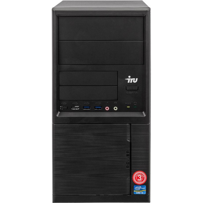 Персональный компьютер iRU Office 615 MT i5 10400 (2.9) 16Gb 1Tb 7.2k SSD240Gb UHDG 630 Windows 10 Professional 64 GbitEth 400W черный 1561469 1561469