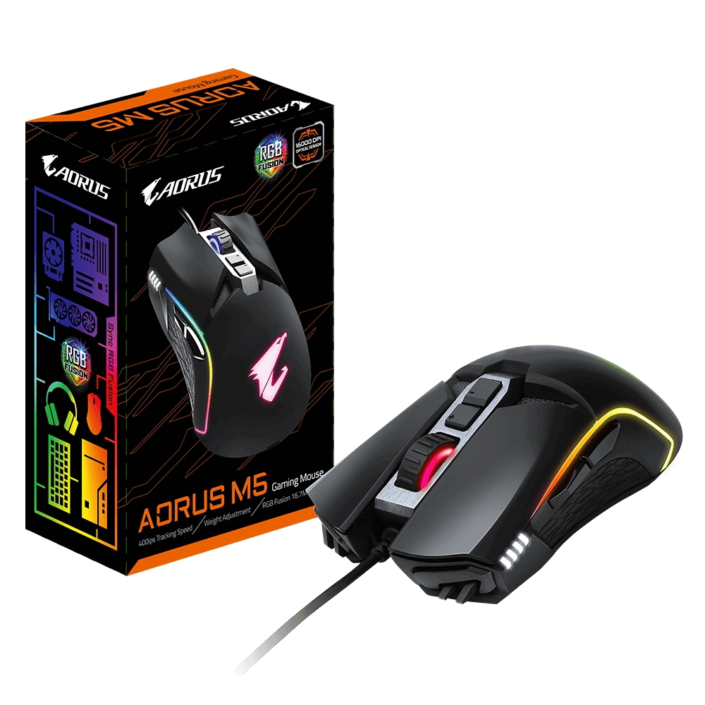 Мышь Gigabyte AORUS M5/USB MICE/IR/BK GM-AORUS M5 GM-AORUS M5 #4