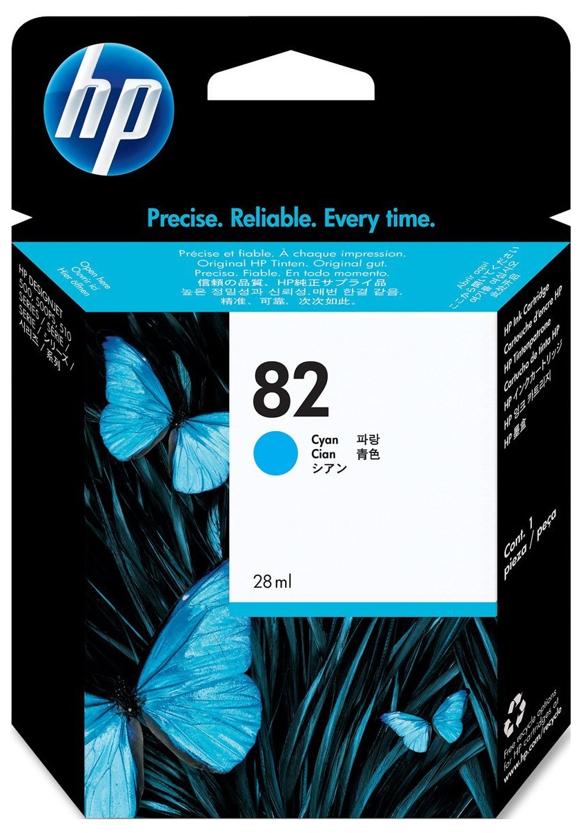 Картридж HP №82 для Designjet 500/510, 28мл, голубой (CH566A) CH566A #1