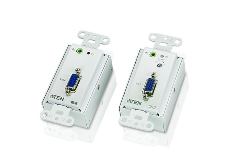 Удлинитель ATEN VGA/SVGA+AUDIO, 150 м., 2xUTP Cat5e, HD-DB15+MINIJACK, F, без шнуров, Б.П.220> 9V VE156-AT-G VE156-AT-G