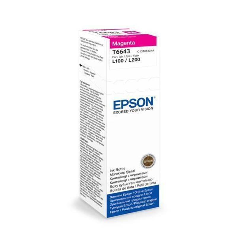 Контейнер Epson с пурпурными чернилами L100, L200 (C13T66434A) C13T66434A