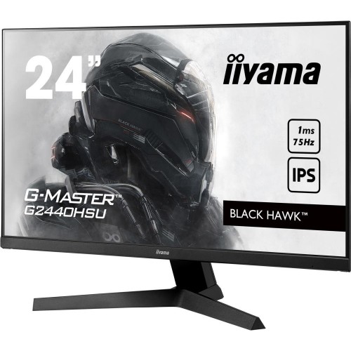 Монитор IIYAMA 23,8" IiyamaG-MASTER 1920x1080@75Гц IPS LED 16:9 1ms HDMI DP 2*USB2.0 80M:1 1000:1 178/178 250cd Tilt Speakers Black G2440HSU-B1 G2440HSU-B1