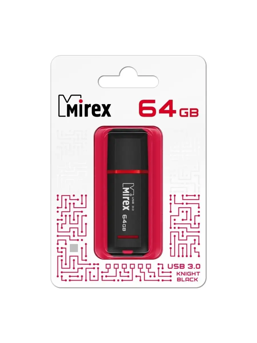 Флеш накопитель Mirex 13600-FM3BKN64 64GB,Knight,USB 3.0,черный 13600-FM3BKN64 13600-FM3BKN64