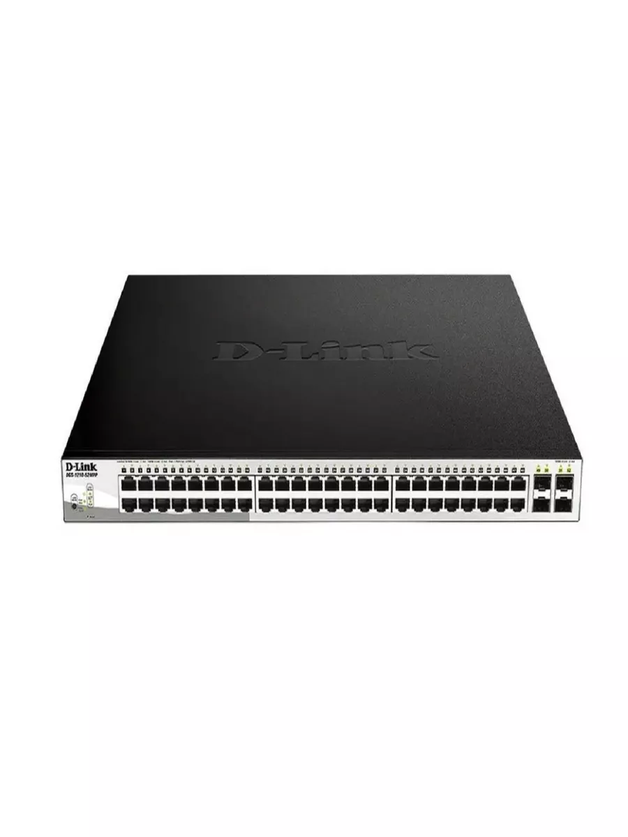 Коммутатор D-Link L2 с 48 портами 10/100/1000Base-T и 4 портами 1000Base-X SFP, порты 1-48 PoE 802.3af/at, PoE-бюджет 740 Вт  DGS-1210-52MPP/E2A DGS-1210-52MPP/E2A