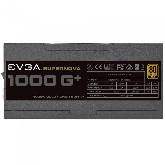 Блок питания EVGA , SuperNOVA 1000 G1+ ,80 Plus Gold 1000W , RTL 120-GP-1000-X2 120-GP-1000-X2