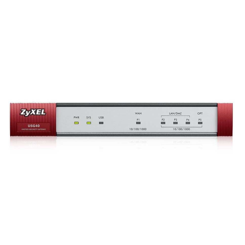 Межсетевой экран ZYXEL USG40 (AS,AV,CF,IDP), 1xWAN GE/3xLAN/DMZ GE/1xOPT GE/USB3.0/AP Controller (2/18) USG40-EU0102F USG40-EU0102F