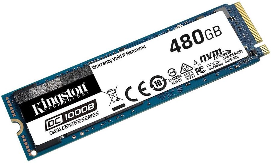 Твердотельный накопитель Kingston SSD M.2 480Gb DC1000B Series (PCI-E 3.0 x4, up to 3200/565Mbs, 3D TLC, NVMe, AES-256, 475TBW, 0.5DPD SEDC1000BM8/480G SEDC1000BM8/480G