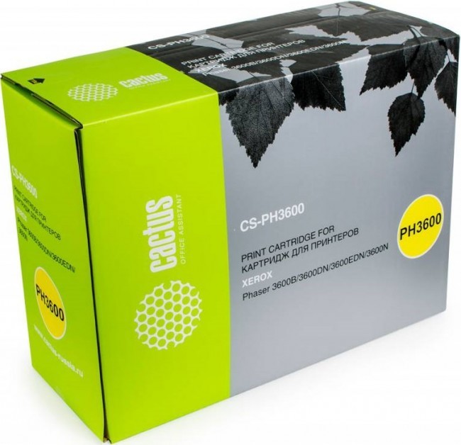 Тонер-картридж Cactus CS-PH3600 106R01371 черный для Xerox Phaser 3600/3600b/3600dn/3600n (14000стр. CS-PH3600 CS-PH3600